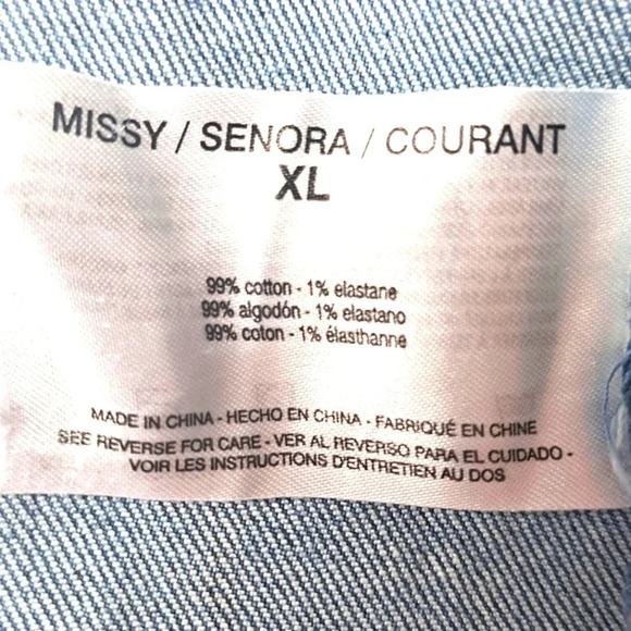 Vintage America Light Blue Denim Jacket With Paisley Cuff Detail sz XL - Picture 6 of 6